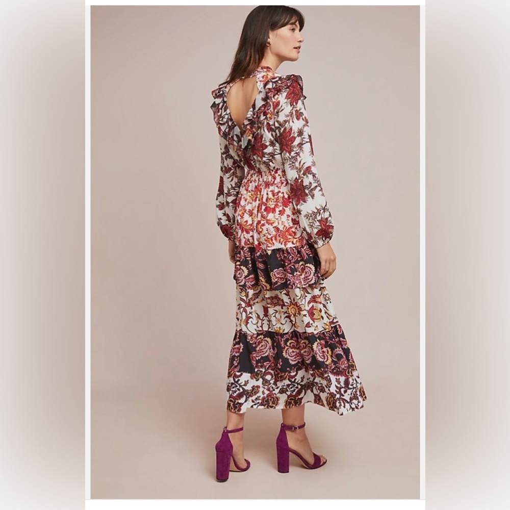 NWOT Hemant & Nandita Anthropologie Emilie Ruffled Maxi Dress - Picture 5 of 7